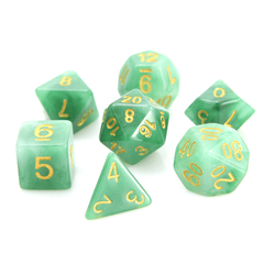 POLY RPG SET - JADE WITH GOLD